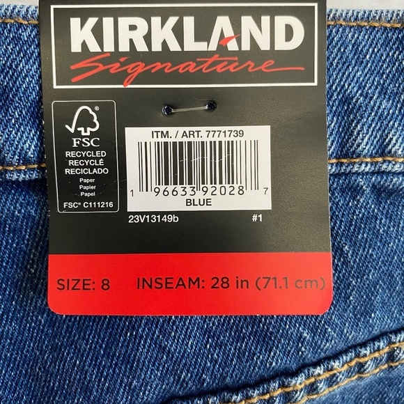 Kirkland Signature Straight Leg Jeans, High Rise, Blue (Indigo) Size 8, NWT - Picture 4 of 15